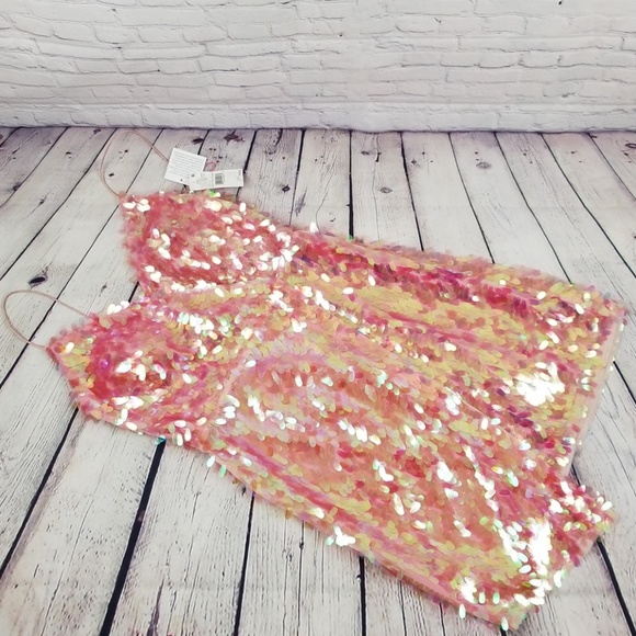 bright pink sequin dress